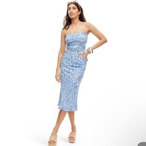 DVF x Target Blue and White Sea Twig Two Piece Midi Set